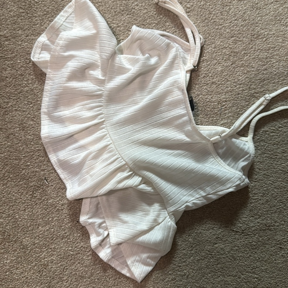 Forever 21 | Cream Ribbed Peplum Tank Top - Picture 7 of 7